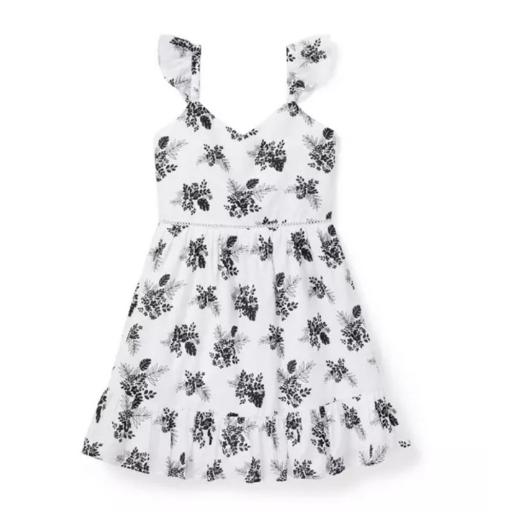 Janie and Jack The Trellis Black and White Floral Sundress Girls‎ Size 16